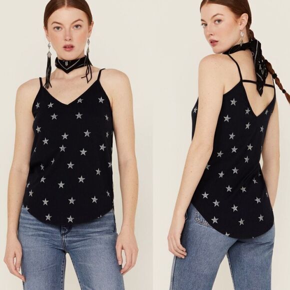 Shyanne Navy Blue Star Tank Top Medium - Picture 1 of 5